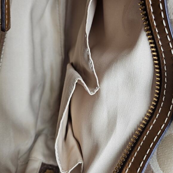 COACH Hampton Optic Signature Jacquard & Leather Handbag w/ Matching fold Wallet - Picture 8 of 16